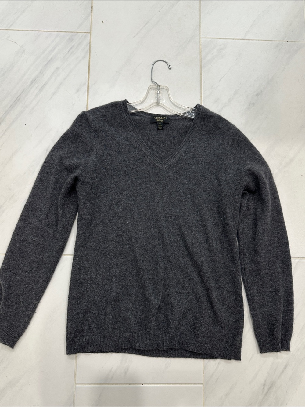 Charter Club Men's Dark Charcoal V-Neck Sweater
